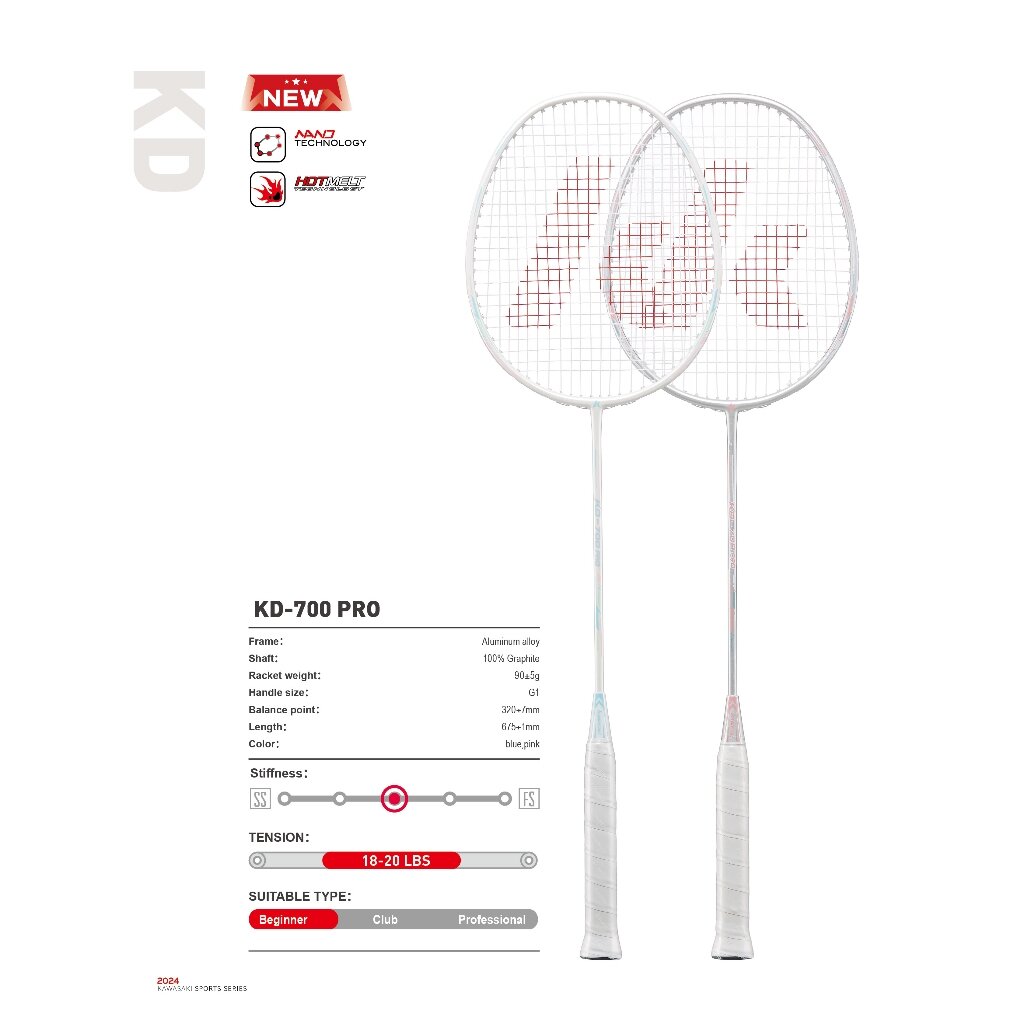 Badmintono raketė Kawasaki KD 700 PRO complect