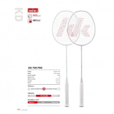 Badmintono raketė Kawasaki KD 700 PRO complect Badmintono raketė Kawasaki KD 700 PRO complect