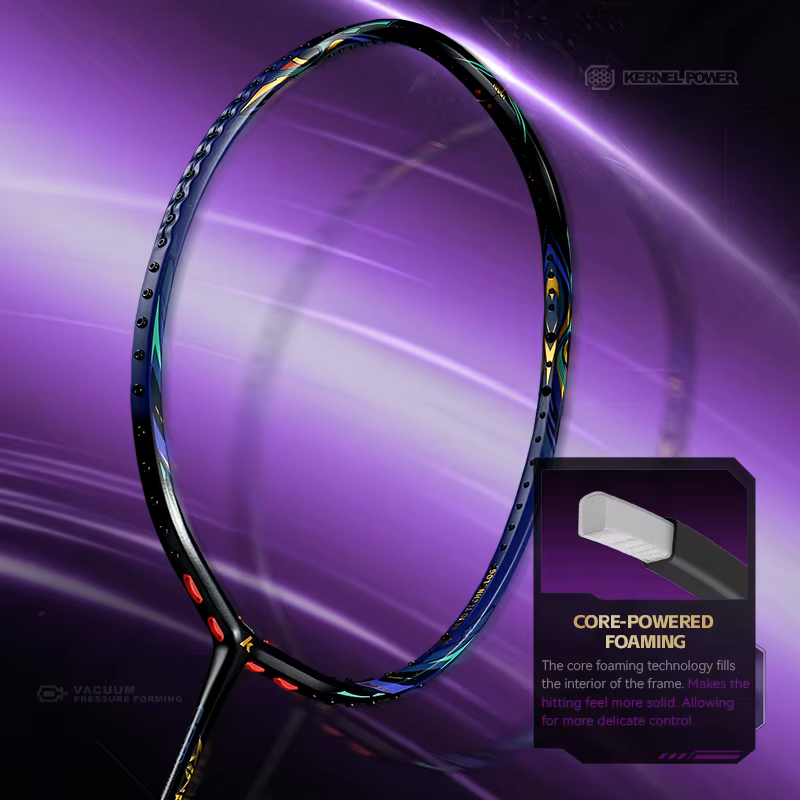 Badmintono raketė Kawasaki King K9 II Purple/Gold 4u (sustyguota) 3