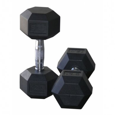 Hexagon šešiakampis hantelis 12,5kg (1vnt) 1 Hexagon šešiakampis hantelis 12,5kg (1vnt) 1