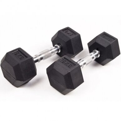 Hexagon šešiakampis hantelis 5kg (1vnt) Hexagon šešiakampis hantelis 5kg (1vnt)