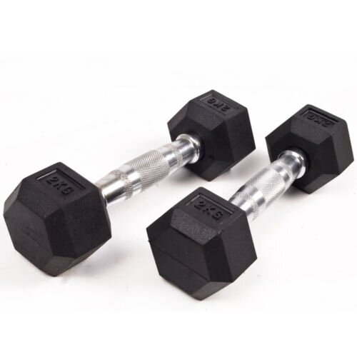 Hexagon šešiakampis hantelis 2kg (1vnt) 1 Hexagon šešiakampis hantelis 2kg (1vnt) 1