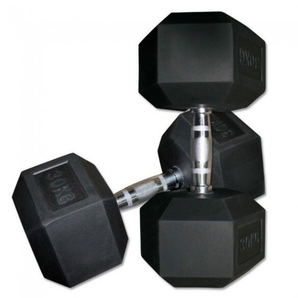 Hexagon šešiakampis hantelis 30kg (1vnt) Hexagon šešiakampis hantelis 30kg (1vnt)