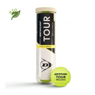 Lauko teniso kamuoliukai DUNLOP TOUR BRILLIANCE 4vnt Lauko teniso kamuoliukai DUNLOP TOUR BRILLIANCE 4vnt