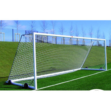 Pastatomi aliumininiai futbolo vartai 5x2m (su ratukais ir tinklu)