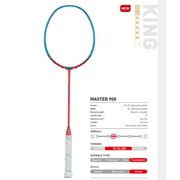 Profesionali badmintono raketė Kawasaki Master 900 3u Profesionali badmintono raketė Kawasaki Master 900 3u