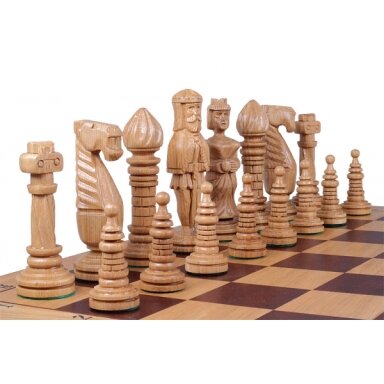 Šachmatai Royal OAK 650x325x80mm, karalius 150mm ąžuoliniai (Ekskliuzyvas)