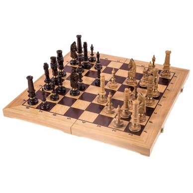 Šachmatai Royal DE LUX 650x325x80mm, karalius 130mm ąžuoliniai (Ekskliuzyvas)