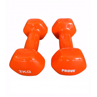 Šešiakampis aerobikos hantelis Prove 2kg (1vnt) 1 Šešiakampis aerobikos hantelis Prove 2kg (1vnt) 1
