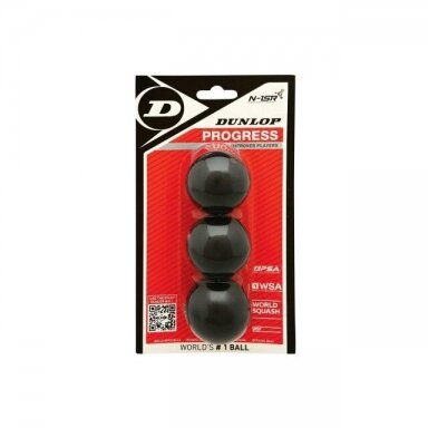 Skvošo kamuoliukai DUNLOP PROGRESS 1 red dot Skvošo kamuoliukai DUNLOP PROGRESS 1 red dot