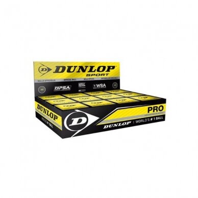 SKVOŠO KAMUOLIUKAI DUNLOP PRO 2 YELLOW DOTS SKVOŠO KAMUOLIUKAI DUNLOP PRO 2 YELLOW DOTS