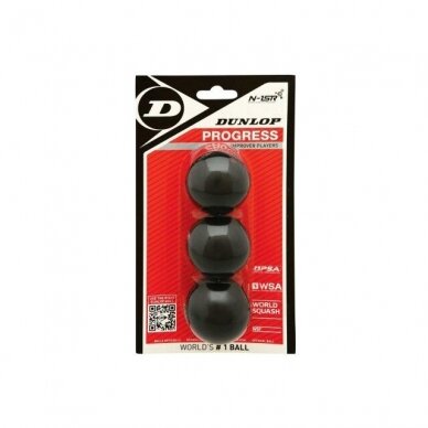 Skvošo kamuoliukai DUNLOP PROGRESS 1 red dot Skvošo kamuoliukai DUNLOP PROGRESS 1 red dot