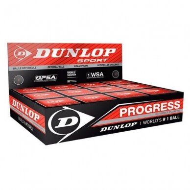 SKVOŠO KAMUOLIUKAI DUNLOP PROGRESS 1 RED DOT SKVOŠO KAMUOLIUKAI DUNLOP PROGRESS 1 RED DOT