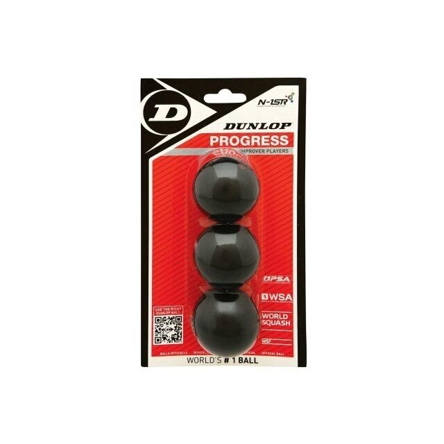 Skvošo kamuoliukai DUNLOP PROGRESS 1 red dot Skvošo kamuoliukai DUNLOP PROGRESS 1 red dot