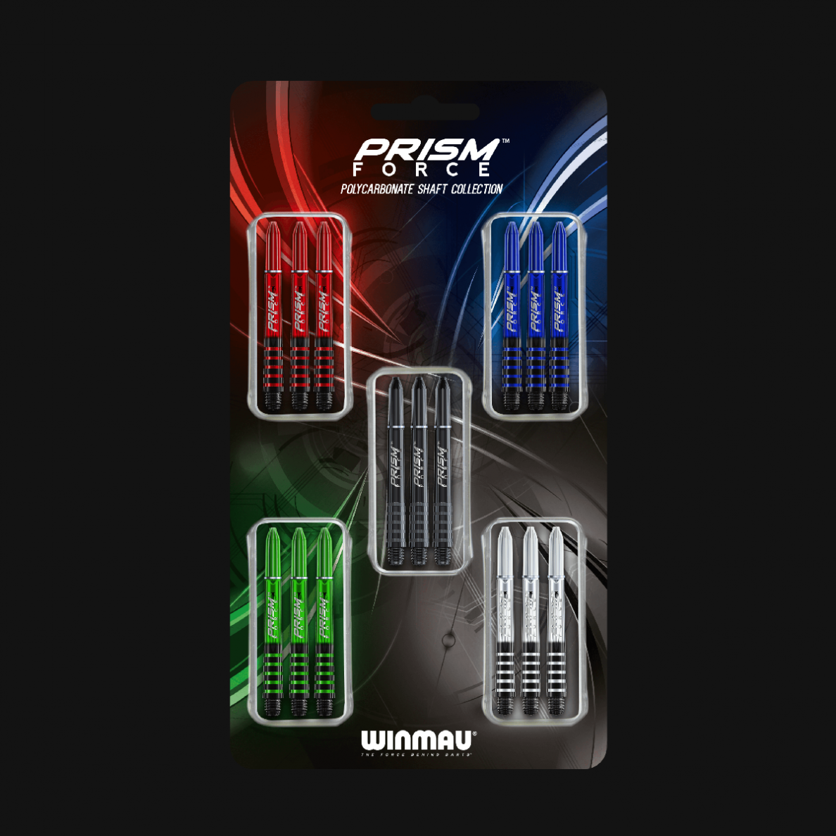 Smiginio strėlyčių koteliai Winmau Prism Force Dart Shaft Collection