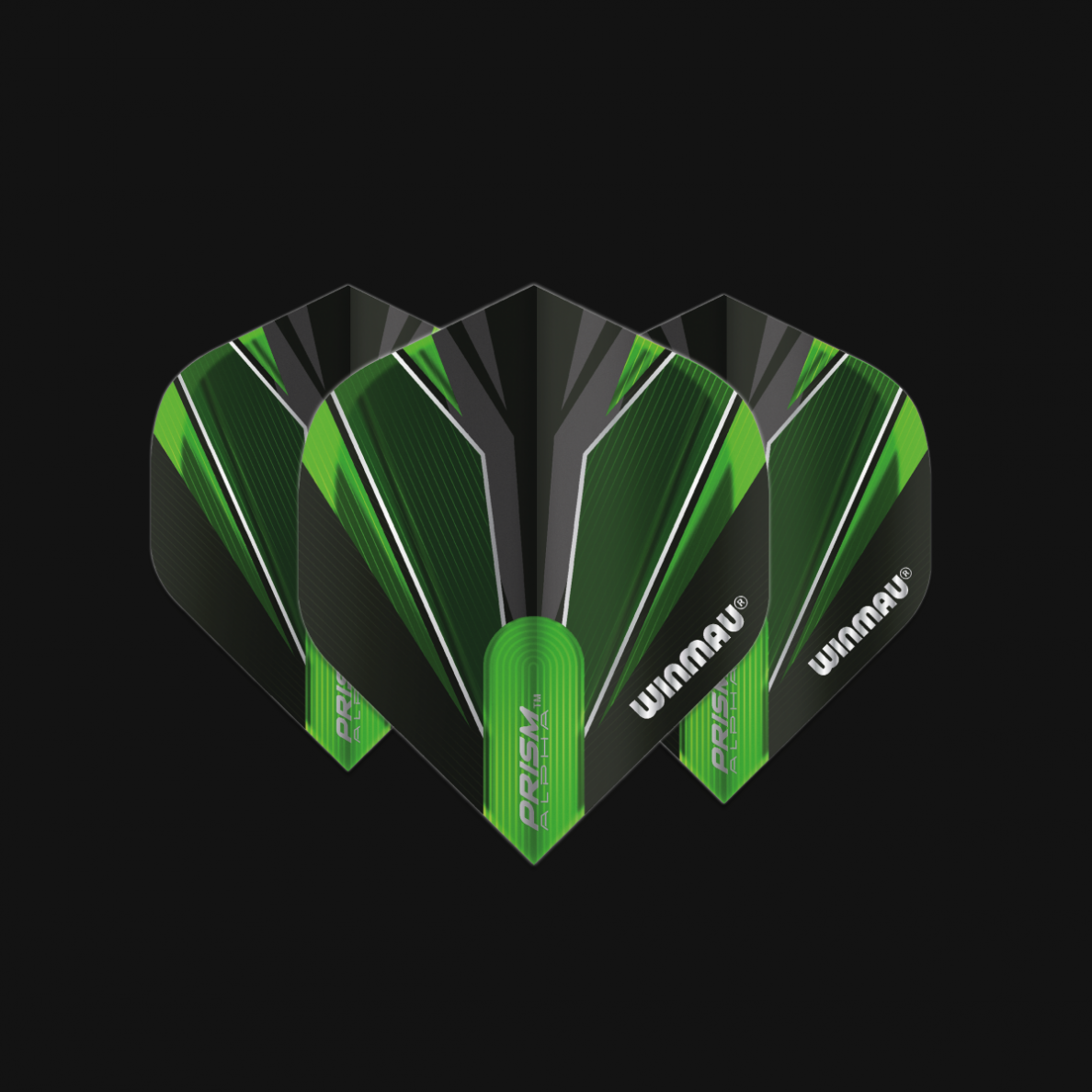 Smiginio strėlyčių sparneliai Winmau Alpha Standard Dart Flights black/green Smiginio strėlyčių sparneliai Winmau Alpha Standard Dart Flights black/green