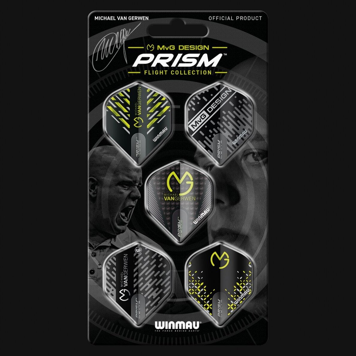 Smiginio strėlyčių sparneliai Winmau MVG Prism Dart Flight Collection Smiginio strėlyčių sparneliai Winmau MVG Prism Dart Flight Collection