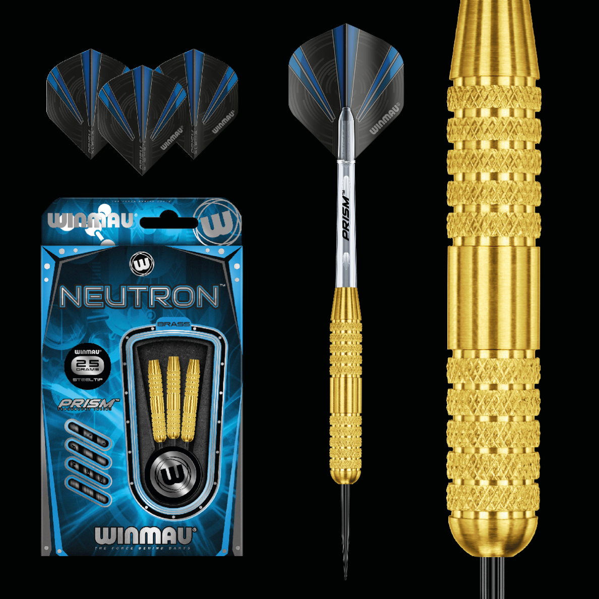 Smiginio strėlytės Winmau Neutron Brass Darts 3x25g Smiginio strėlytės Winmau Neutron Brass Darts 3x25g