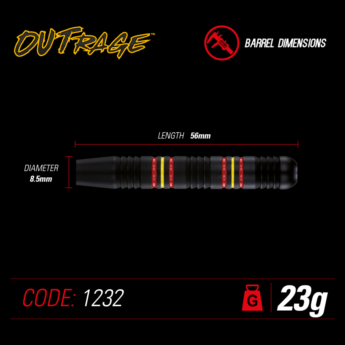 Smiginio strėlytės Winmau Outrage Brass 23g 2 Smiginio strėlytės Winmau Outrage Brass 23g 2