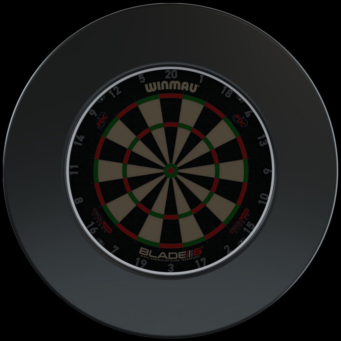 Smiginio taikinio sienos apsauga Winmau Plain Black Dartboard Surround 1