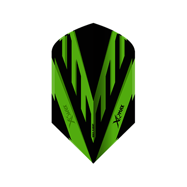 Smiginio strėlyčių sparneliai XQ Max Slim S PVC Flights Black/Green 3vnt