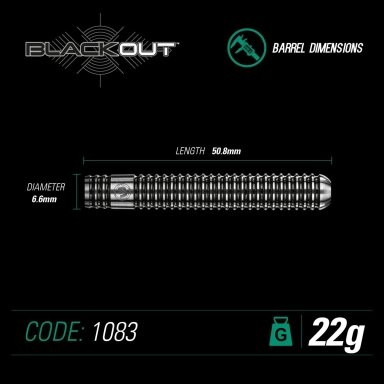 Smiginio strėlytės Winmau Blackout 90% Tungsten alloy 3x22g
