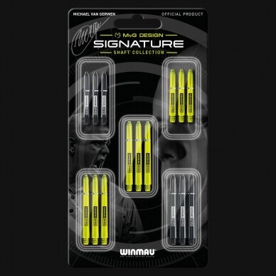 Smiginio strėlyčių koteliai Winmau MVG Signature Dart Shaft Collection Smiginio strėlyčių koteliai Winmau MVG Signature Dart Shaft Collection