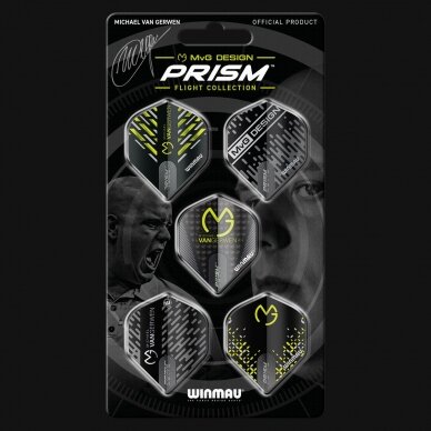 Smiginio strėlyčių sparneliai Winmau MVG Prism Dart Flight Collection Smiginio strėlyčių sparneliai Winmau MVG Prism Dart Flight Collection