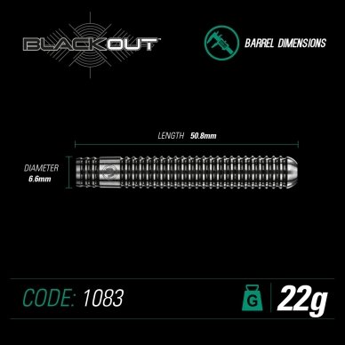 Smiginio strėlytės Winmau Blackout 90% Tungsten alloy 3x22g 1 Smiginio strėlytės Winmau Blackout 90% Tungsten alloy 3x22g 1
