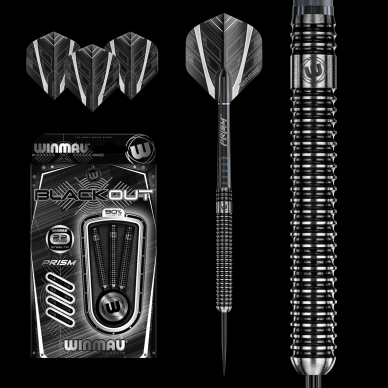 Smiginio strėlytės Winmau Blackout 90% Tungsten alloy 3x22g Smiginio strėlytės Winmau Blackout 90% Tungsten alloy 3x22g