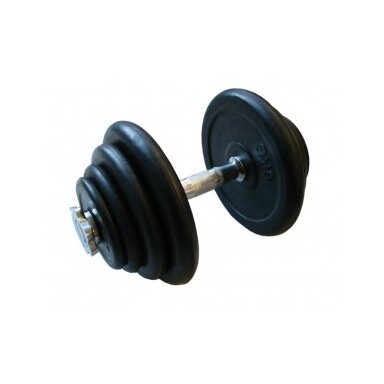 Surenkamas hantelis Prove 28kg (metaliniai gumuoti svoriai)