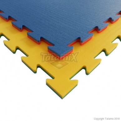 Tatamis XPE-FR 100x100x1,4cm (geltona/žalia) (pagal užsakymą) 2 Tatamis XPE-FR 100x100x1,4cm (geltona/žalia) (pagal užsakymą) 2