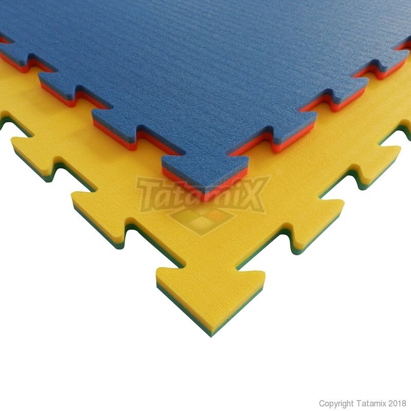 Tatamis XPE-FR 100x100x1,4cm (geltona/žalia) (pagal užsakymą) 2 Tatamis XPE-FR 100x100x1,4cm (geltona/žalia) (pagal užsakymą) 2