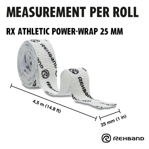 Teipas RX Athletic Power Wrap 25mm x 4.5m White/Black 4 Teipas RX Athletic Power Wrap 25mm x 4.5m White/Black 4