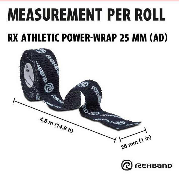 Teipas RX Athletic Power Wrap 25mm x 4.5m White/Black 3 Teipas RX Athletic Power Wrap 25mm x 4.5m White/Black 3