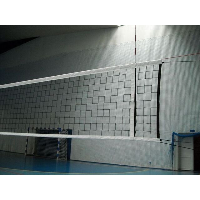 Varžybinis tinklinio tinklas PP3mm 9,5x1m (juodas su trosu ir antenomis) 1
